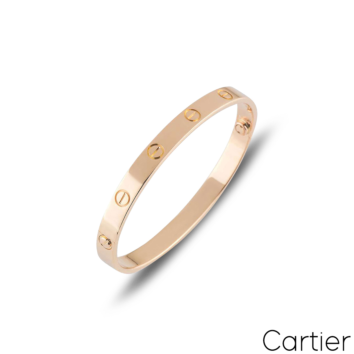 Cartier Rose Gold Plain Love Bracelet Size 16 B6035616 | Rich Diamonds